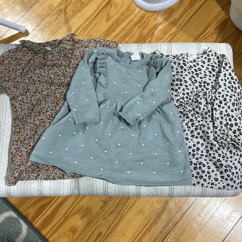H&M Set of 3 Fashion Dresses Floral, Leopard, and Polka Dots